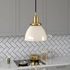 Madison 8" Wide Pendant With Metal Shade In Pearled White/Brass/Pearled White 17 Madison 8" Wide Pendant With Metal Shade In Pearled White/Brass/Pearled White -office furniture sale 080994e2c529fe77bda8d21e8811b0c663