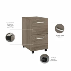 Bush Business Furniture Hybrid 2 Drawer Mobile File Cabinet In Modern Hickory - Assembled -office furniture sale 084d87ae5ca30431c48ddc45ab65b6d505