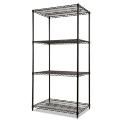 Alera NSF Certified Industrial Four-Shelf Wire Shelving Kit, 36w X 24d X 72h, Black -office furniture sale 08adddd332d2765e0adabaffe4aadb6239