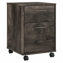 Bush Furniture Key West 2 Drawer Mobile File Cabinet In Dark Gray Hickory