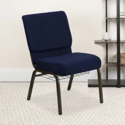 Flash Furniture Blue Fabric Big & Tall Church Chair