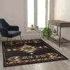 Amado Collection Southwestern 5' X 7' Brown Area Rug - Olefin Accent Rug With Jute Backing - Living Room, Bedroom, Entryway