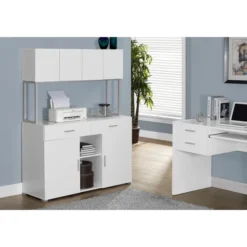 Monarch Specialties Storage, Drawers, File, Office, Work, White Laminate, Grey Metal, Contemporary, Modern