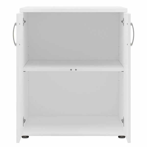 Bush Business Furniture Universal Floor Storage Cabinet With Doors And Shelves In White 3 Bush Business Furniture Universal Floor Storage Cabinet With Doors And Shelves In White - Image 3