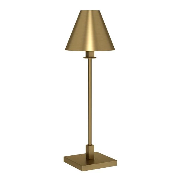 Clement 28" Tall Table Lamp With Metal Shade In Brass/Brass 1 Clement 28" Tall Table Lamp With Metal Shade In Brass/Brass
