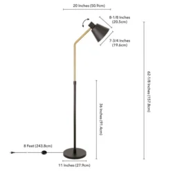 Elmer Two-Tone Floor Lamp With Metal Shade In Blackened Bronze/Brass/Blackened Bronze -office furniture sale 0951a28552c9cd7175883b5bbd5281f89a