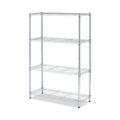 Alera Residential Wire Shelving, Four-Shelf, 36w X 14d X 54h, Silver
