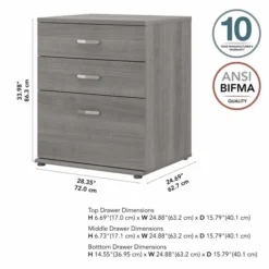 Bush Business Furniture Universal Floor Storage Cabinet With Drawers In Platinum Gray -office furniture sale 09a8bc1dd8b037b47c836274aeb180e5b3