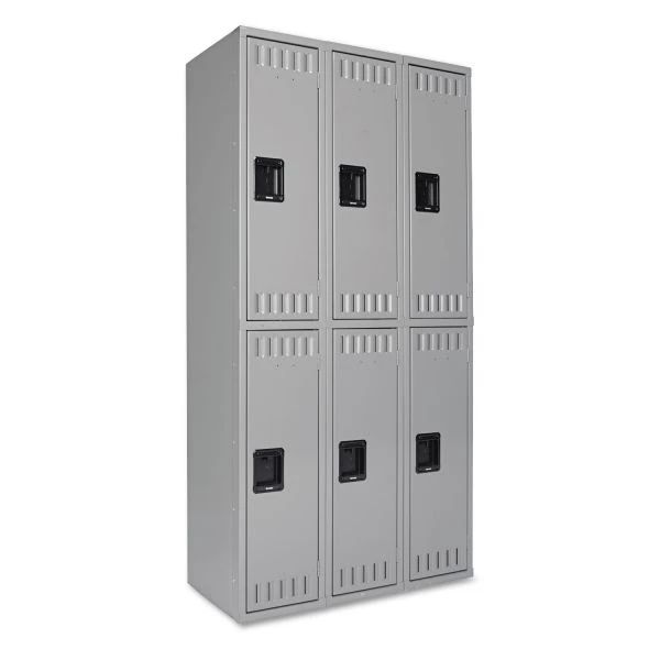 Tennsco Double Tier Locker, Triple Stack, 36w X 18d X 72h, Medium Gray 1 Tennsco Double Tier Locker, Triple Stack, 36w X 18d X 72h, Medium Gray