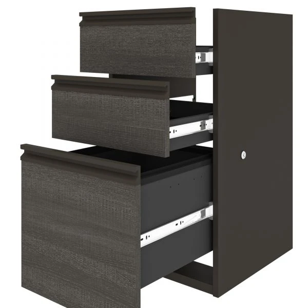 Bestar Prestige + Pedestal (ready-to-assemble) In Bark Gray & Slate 5 Bestar Prestige + Pedestal (ready-to-assemble) In Bark Gray & Slate - Image 5