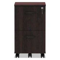 Alera Valencia Series Mobile Pedestal, Left Or Right, 2 Legal/Letter-Size File Drawers, Mahogany, 15.38" X 20" X 26.63" 7 Alera Valencia Series Mobile Pedestal, Left Or Right, 2 Legal/Letter-Size File Drawers, Mahogany, 15.38" X 20" X 26.63" -office furniture sale 0a817ec1bf3f33b76b7a88e6b238fb43c3