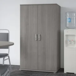 Bush Business Furniture Universal Tall Storage Cabinet With Doors And Shelves In Platinum Gray -office furniture sale 0addcdb9397943ed05eece3ffbc4853476