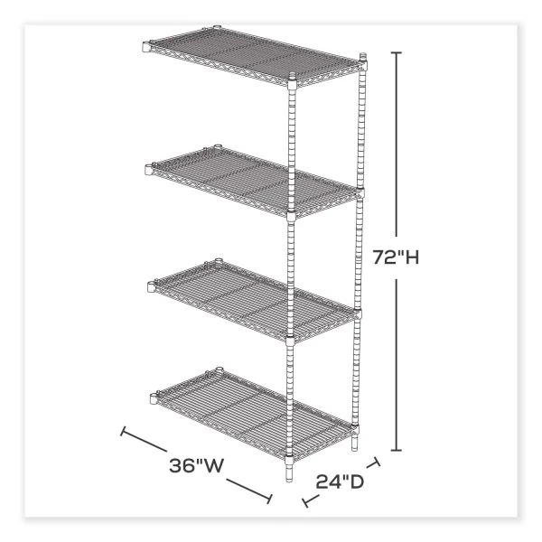 Safco Industrial Wire Shelving Add-On Unit 4 Safco Industrial Wire Shelving Add-On Unit - Image 4