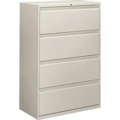 HON Brigade 800 Series 4-Drawer Lateral File Cabinet, Letter/Legal/A4, 36" Wide, Light Gray