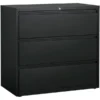 Lorell Hanging File 3 Drawer Lateral File Cabinet, Letter/Legal/A4, 42" Wide, Charcoal