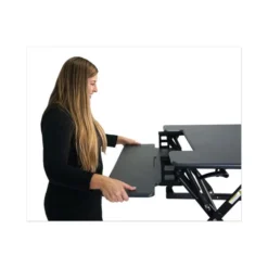 Victor High Rise Height Adjustable Standing Desk With Keyboard Tray, 36" X 31.25" X 5.25" To 20", Gray/Black -office furniture sale 0bd363933842e36dacd88f03d53fde8b4d