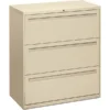 HON 700 Series Three-Drawer Lateral File, Letter/Legal/A4, 36w X 18d, Putty