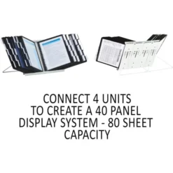 Durable InstaView Expandable Desktop Reference System, 10 Panels, Black Borders -office furniture sale 0c974ac63fdc03cf56f34aaf960315aca3