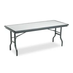 Iceberg IndestrucTable Ultimate Folding Table, Rectangular, 72w X 30d X 29h, Granite/Black