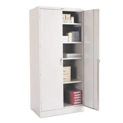Tennsco 78" High Deluxe Cabinet, 36w X 24d X 78h, Light Gray