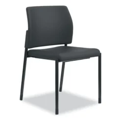 HON Accommodate Series Guest Chair, 23.5" X 22.25" X 31.5", Black Seat, Black Back, Textured Black Base, 2/Carton