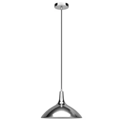 Barton 14" Wide Pendant With Metal Shade In Polished Nickel/Polished Nickel