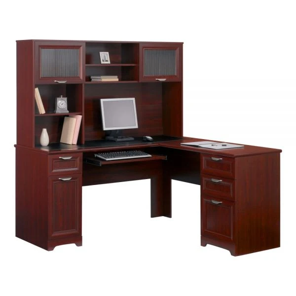 Magellan 59"W L-Shape Corner Desk, Classic Cherry 6 Magellan 59"W L-Shape Corner Desk, Classic Cherry - Image 6