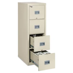 FireKing Patriot By FireKing Insulated Fire File, 1-Hour Fire Protection, 4 Legal/Letter File Drawers, Parchment, 17.75 X 25 X 52.75