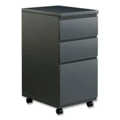 Alera File Pedestal With Full-Length Pull, Left Or Right, 3-Drawers: Box/Box/File, Legal/Letter, Charcoal, 14.96" X 19.29" X 27.75"