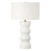 Carlin 28" Tall Ceramic Table Lamp With Fabric Shade In Matte White/White