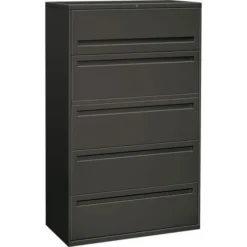 HON 700 Series Five-Drawer Lateral File W/Roll-Out & Posting Shelves, Letter/Legal/A4, 42w, Charcoal