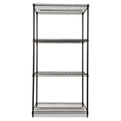 Alera NSF Certified Industrial Four-Shelf Wire Shelving Kit, 36w X 24d X 72h, Black -office furniture sale 0f5e52c3fc9ab3b1329ae2170faf03303a