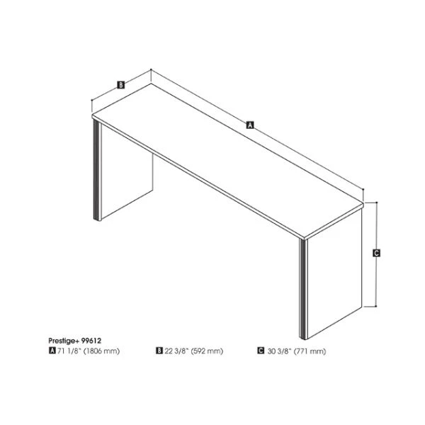 Bestar Prestige + Credenza In Bark Gray & Slate 5 Bestar Prestige + Credenza In Bark Gray & Slate - Image 5
