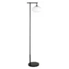 Blume 68" Tall Arc Floor Lamp With Glass Shade In Blackened Bronze/Milk White