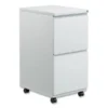Alera File Pedestal With Full-Length Pull, Left Or Right, 2 Legal/Letter-Size File Drawers, Light Gray, 14.96" X 19.29" X 27.75"