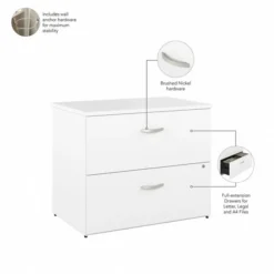Bush Business Furniture Hybrid 2 Drawer Lateral File Cabinet With Shelves In White -office furniture sale 1071ee7383fa4c2d251326c711fcbd17a4