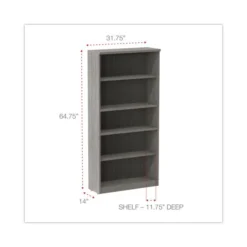 Alera Valencia Series Bookcase, Five-Shelf, 31.75w X 14d X 64.75h, Gray -office furniture sale 10a69fb484fbb56ee738d8fc57782b89ca