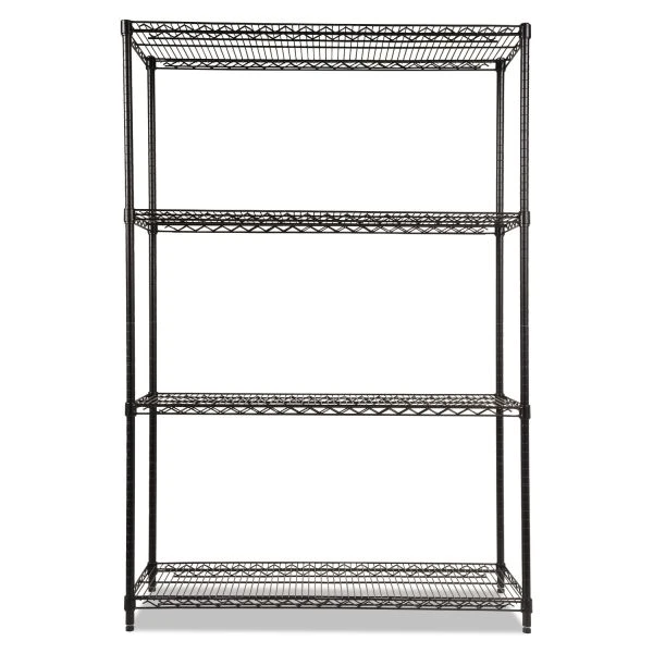 Alera NSF Certified Industrial Four-Shelf Wire Shelving Kit, 48w X 18d X 72h, Black 9 Alera NSF Certified Industrial Four-Shelf Wire Shelving Kit, 48w X 18d X 72h, Black - Image 9