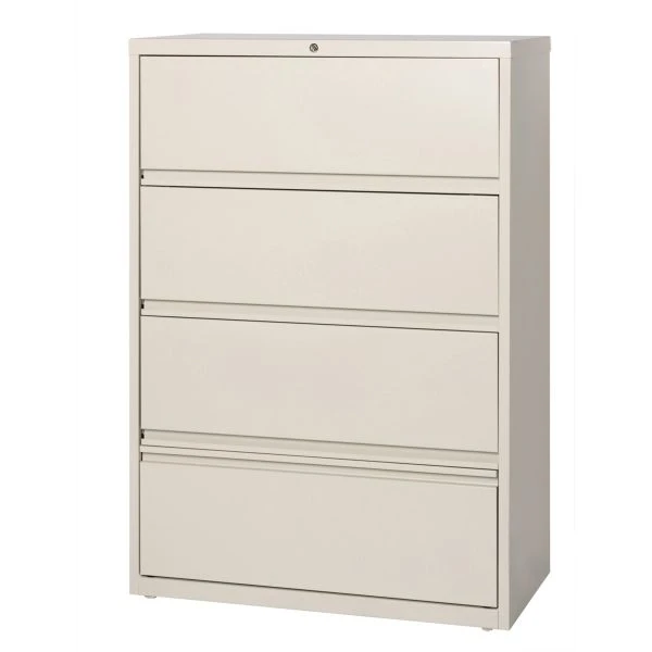 Lorell 4 Drawer Lateral File Cabinet With Roll Out Shelves, Letter/Legal/A4, 36" Width, Putty 4 Lorell 4 Drawer Lateral File Cabinet With Roll Out Shelves, Letter/Legal/A4, 36" Width, Putty - Image 4