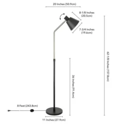 Elmer Two-Tone Floor Lamp With Metal Shade In Blackened Bronze/Brushed Nickel/Blackened Bronze -office furniture sale 114c66af0bb04c9ca29c2cf76991309c83