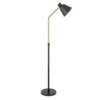 Elmer Two-Tone Floor Lamp With Metal Shade In Blackened Bronze/Brass/Blackened Bronze
