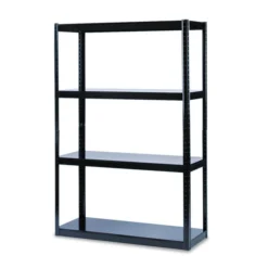 Safco Boltless Steel Shelving, Five-Shelf, 48w X 18d X 72h, Black