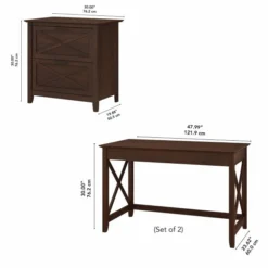 Bush Furniture Key West 2 Person Desk Set With Lateral File Cabinet In Bing Cherry -office furniture sale 1246bc2226e78bea9587b7ed9d2e494f24