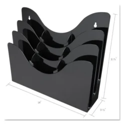 Deflecto 3-Tier Document Organizer W/6 Removable Dividers, 13.38w X 3.5d X 11.5h, Black -office furniture sale 12721f4938d53fe0d5688cb90a5d42e399