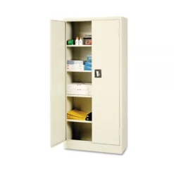 Alera Space Saver Storage Cabinet, Four Shelves, 30w X 15d X 66h, Putty