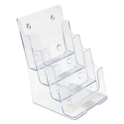 Deflecto 4-Compartment DocuHolder, Booklet Size, 6.88w X 6.25d X 10h, Clear