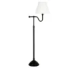 Wellesley 63" Tall Floor Lamp With Fabric Shade In Blackened Bronze/White