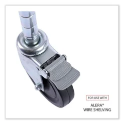 Alera Optional Casters For Wire Shelving, Hooded Design With Integrated Bumpers, Grip Ring Stem, 5" Wheel, Black, 4/Set (2 Locking) 15 Alera Optional Casters For Wire Shelving, Hooded Design With Integrated Bumpers, Grip Ring Stem, 5" Wheel, Black, 4/Set (2 Locking) -office furniture sale 1361f3b714d83832c8ac72614a1d9e428f