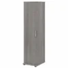 Bush Business Furniture Universal Tall Narrow Storage Cabinet With Door And Shelves In Platinum Gray