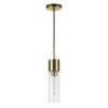 Lance 3.5" Wide Pendant With Glass Shade In Brass/Seeded